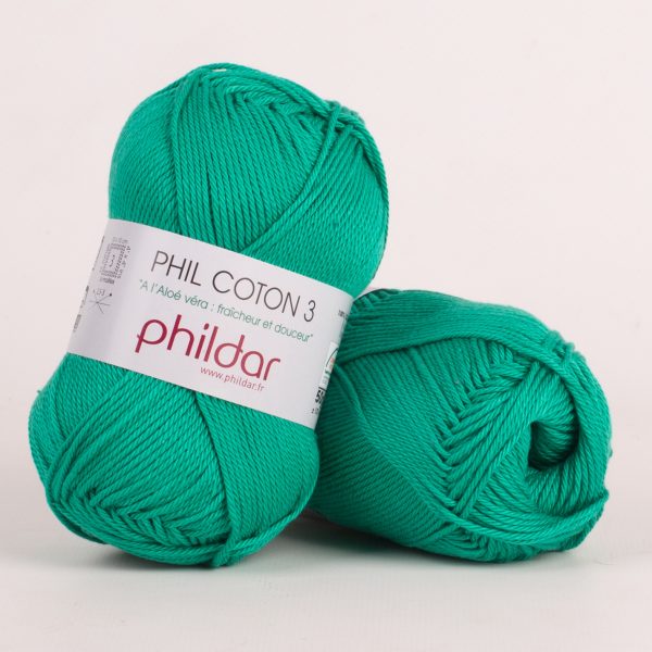 PHIL COTON 3 EMERAUDE COTON 3 (Phildar)