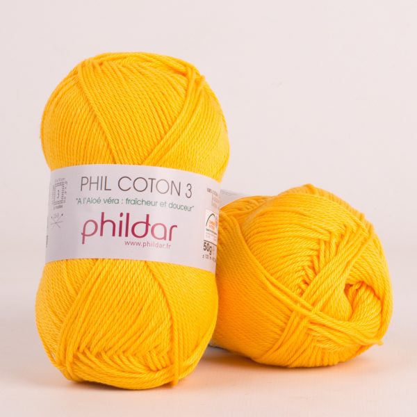 PHIL COTON 3 JAUNE OR COTON 3 (Phildar)